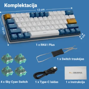 Royal Kludge RK61 Plus kaina ir informacija | Žaidimų klaviatūros | GGWP.lt