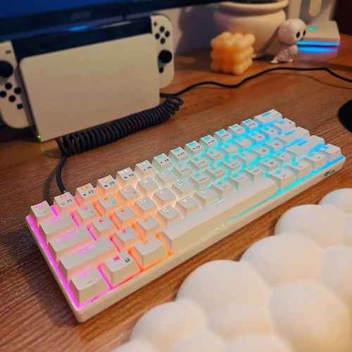 60% RGB klaviatura mechanine balta